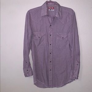 Vintage Tem Tex Mens Western Pearl Snap Mens Small Button Front Shirt